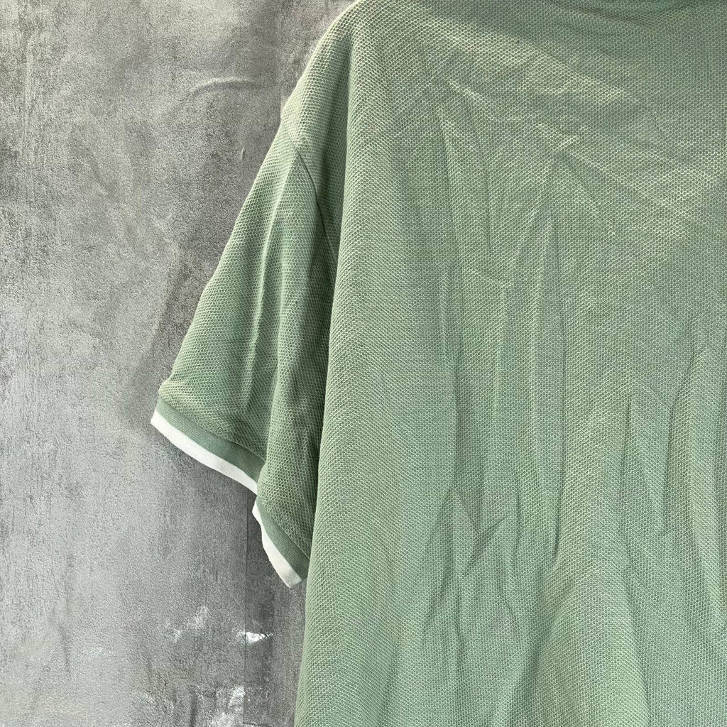 ALFANI Men's Gray Sage Regular-Fit Tipped 2-Button Short-Sleeve Polo Shirt SZ2XL