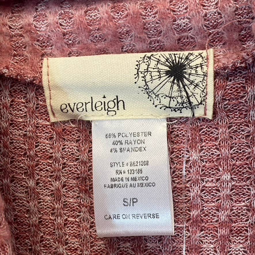 EVELEIGH Women's Mauve Chambray Cowl Neck Rib Knit Ultra Cozy Sweater SZ S