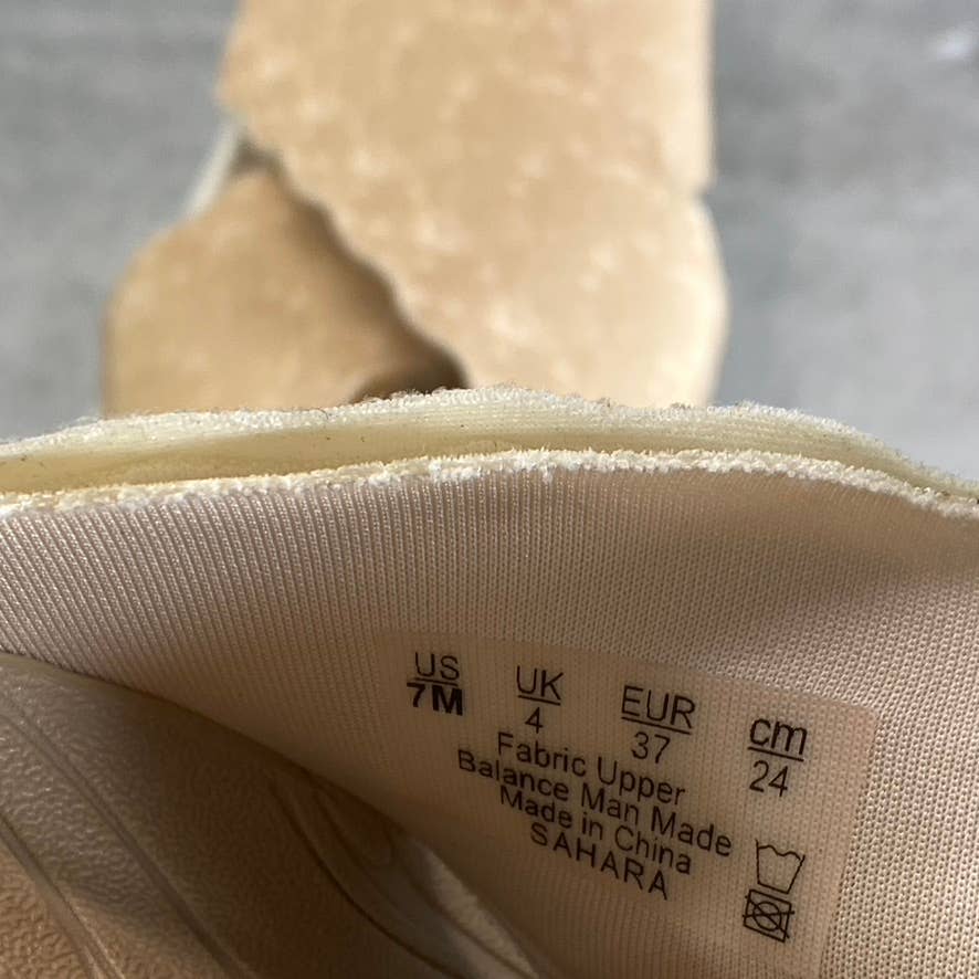 BZEES Women's Almond Sahara Washable Fabric Wedge Slide Sandals SZ 7