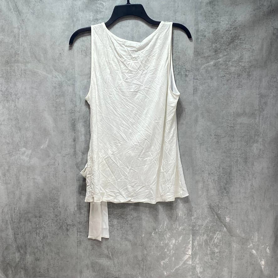 INC International Concepts Petite White Side-Tie Sleeveless Top SZ P/L