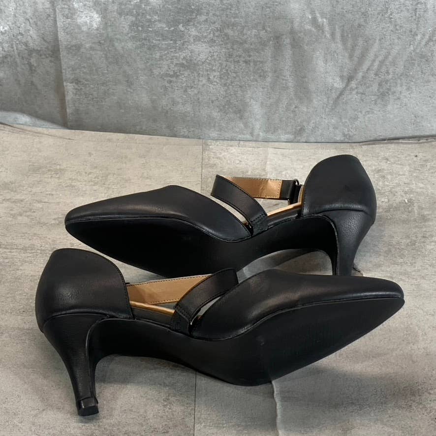 JOURNEE COLLECTION Women's Black Faux Leather Tillis Pointed-Toe Pumps SZ 7.5