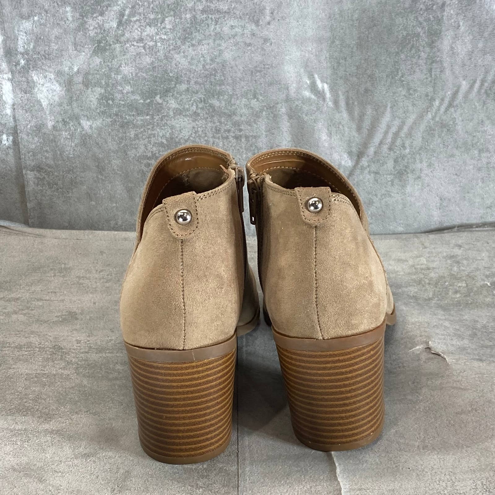 STYLE & CO Women's Light Taupe Felaa Asymmetrical Round-Toe Booties SZ 9.5