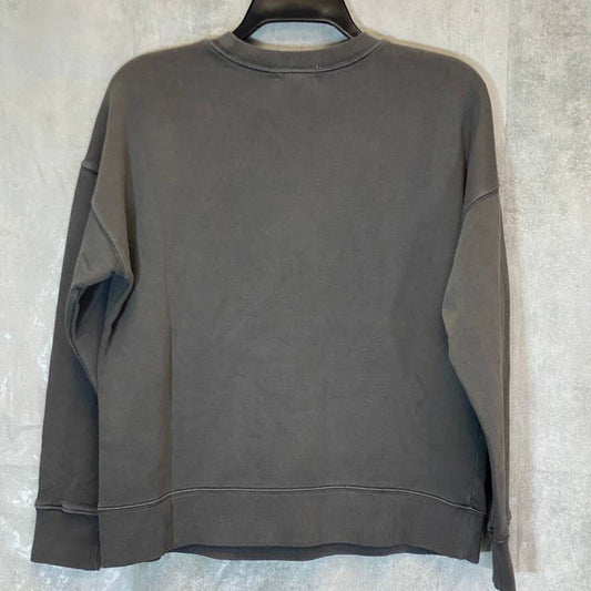 STYLE & CO Women's Washed Black Relaxed Crewneck Pullover Sweatshirt SZ XS