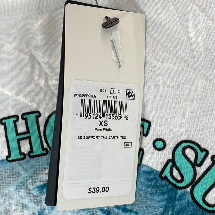 GUESS Women's Pure White Earth Graphic Crewneck Short-Sleeve T-Shirt SZ XS