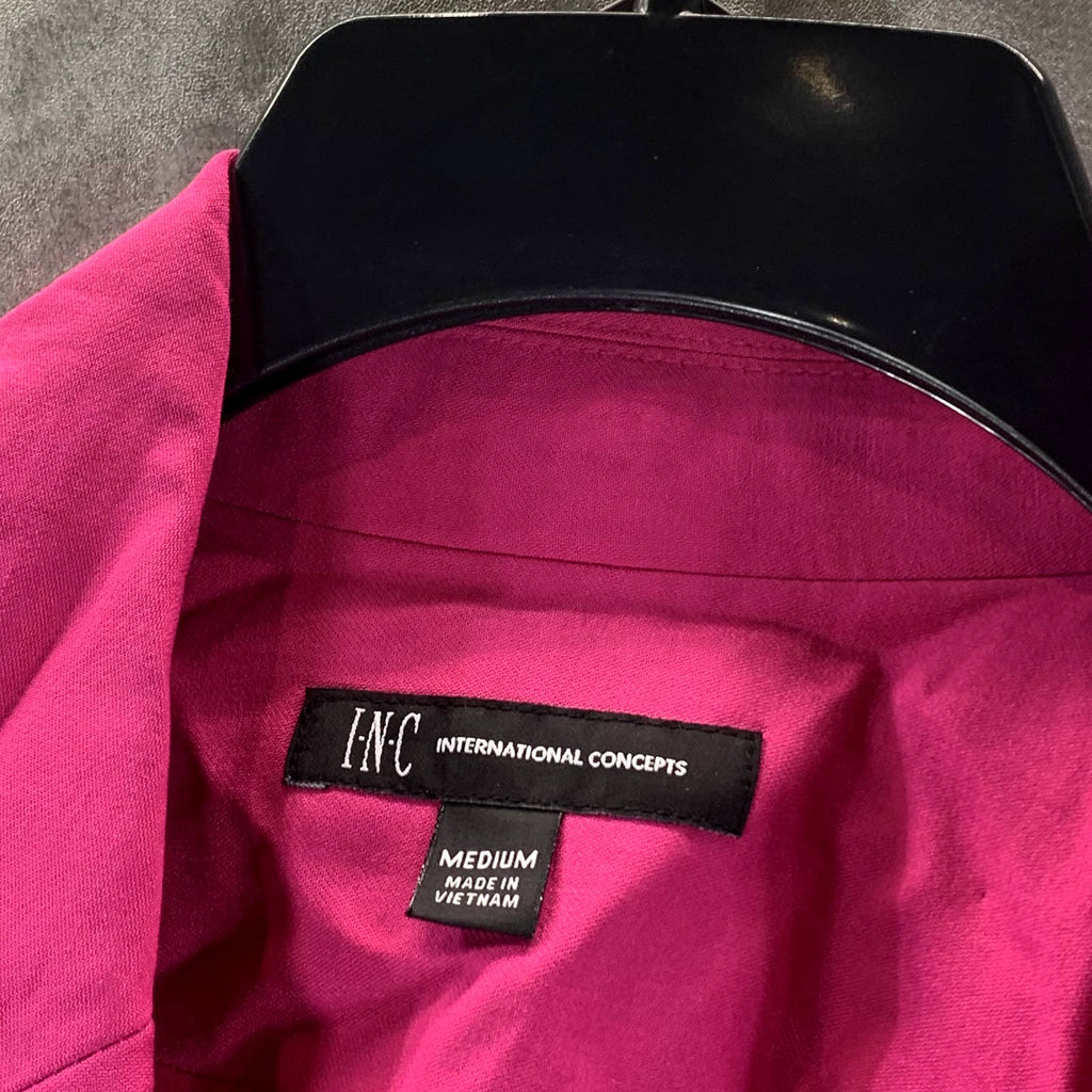 INC INTERNATIONAL CONCEPTS Women's Jazzy Pink One-Button Oversized Blazer SZ M