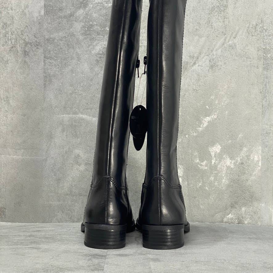 INC INTERNATIONAL CONCEPTS Black Mid-Calf Fawne Riding Leather Boots SZ 6