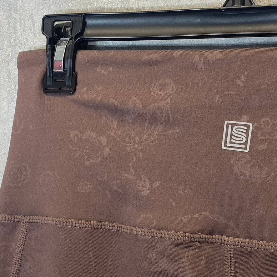 LAUNDRY By Shelli Segal Taupe Printed High-Waist Stretch Pull-On Active Leggings SZ L