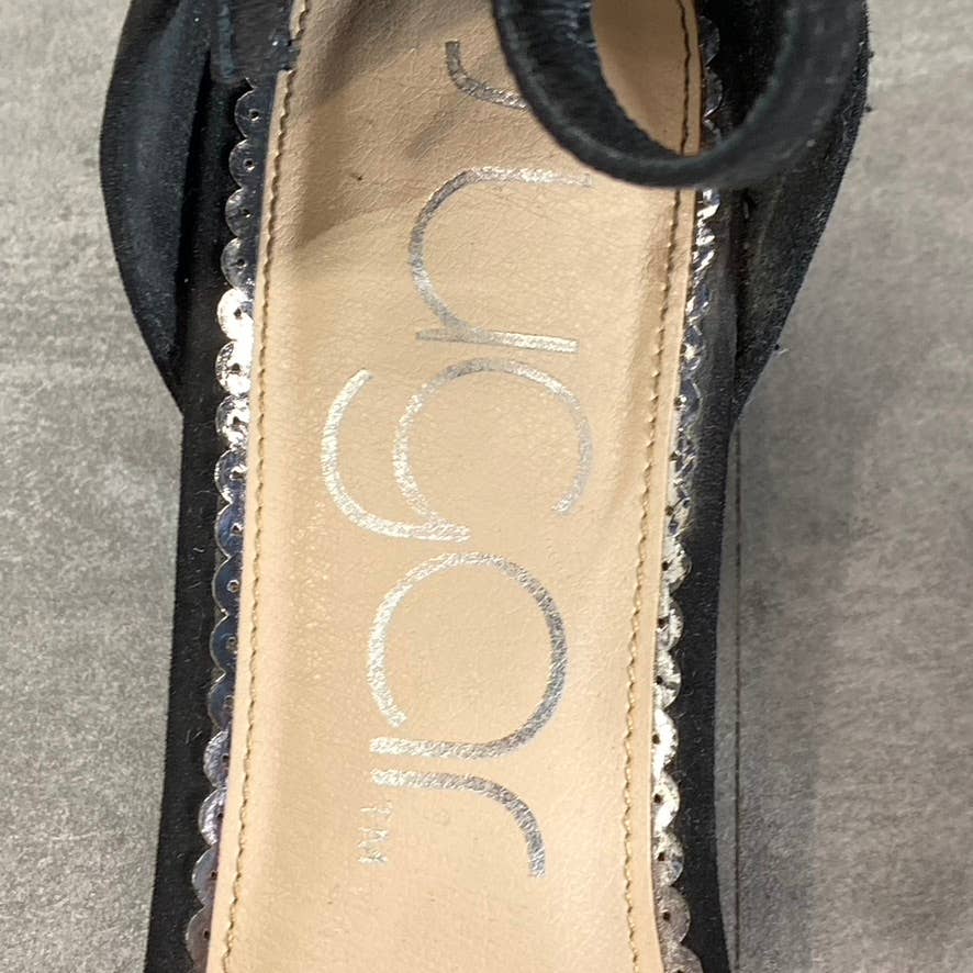 SUGAR Women's Black Noelle Memory Foam Ankle-Strap Low Dress Sandals SZ 10