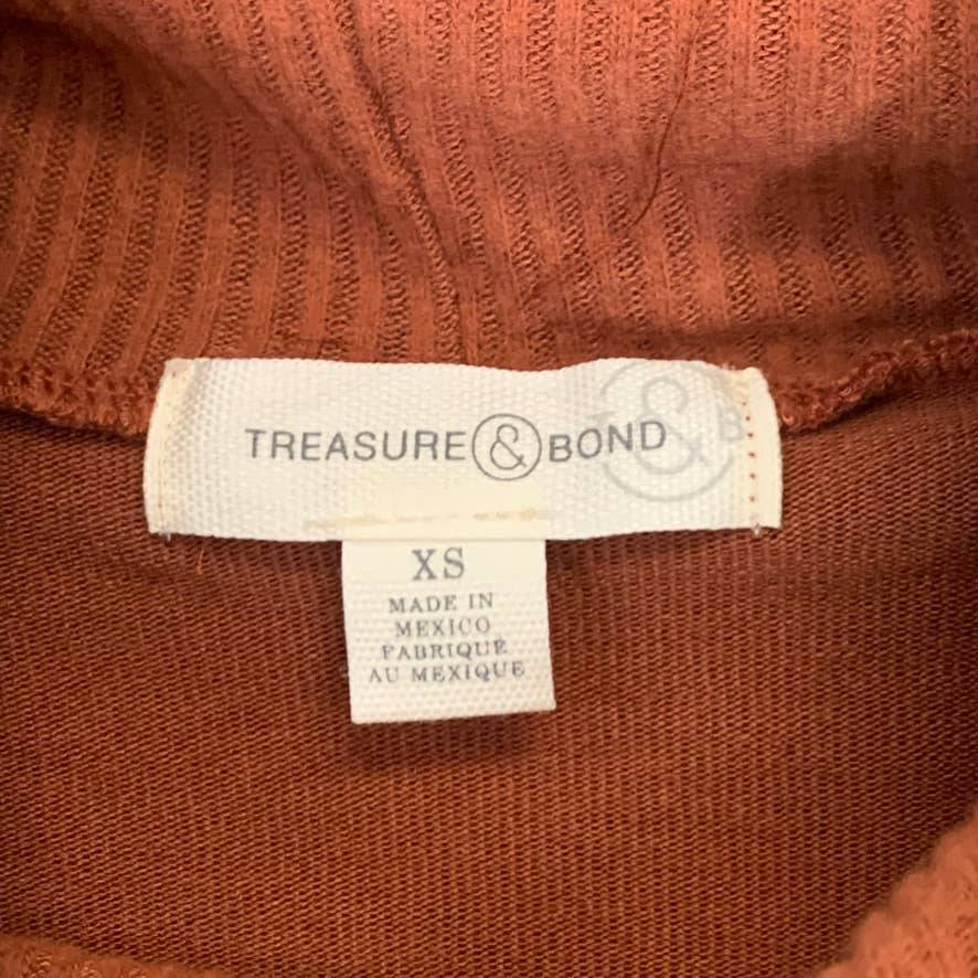 TREASURE & BOND Rust Sequoia Cowl Neck Long Sleeve Pullover SZ XS