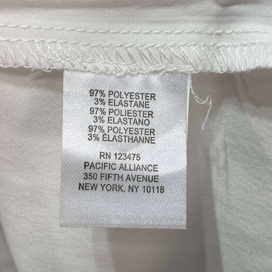 TAHARI ASL Petite Ivory Stand Collar Ruffle-Trim Long Sleeve Top SZ P/M