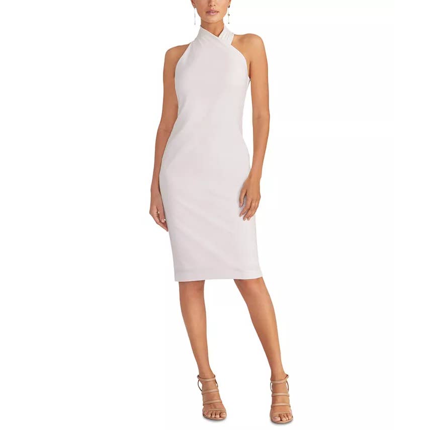 RACHEL RACHEL ROY Women's Light Pink Halter Knee-Length Sheath Dress SZ L