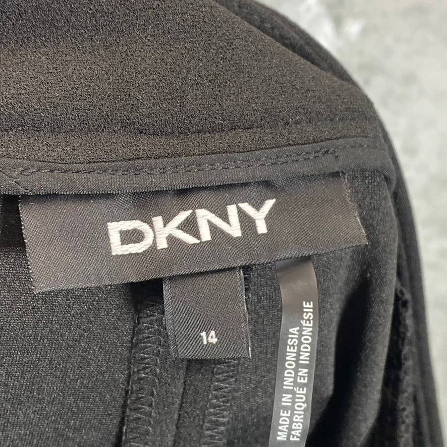 DKNY Women's Black Solid Essential Slim-Leg Cropped Dress Pants SZ 14