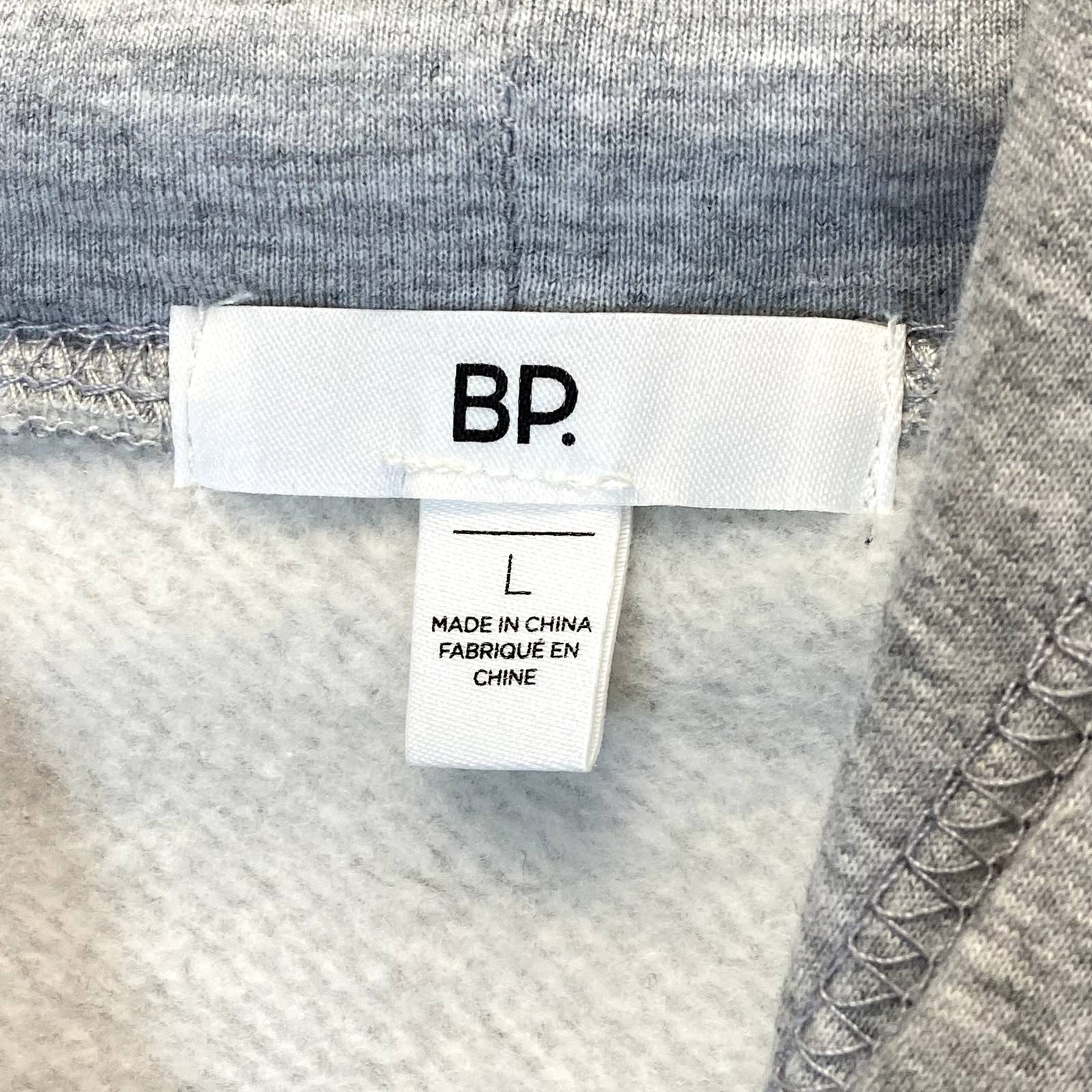 BP. Women's Grey Heather Inspired Cutoff Graphic Pullover Hoodie SZ L