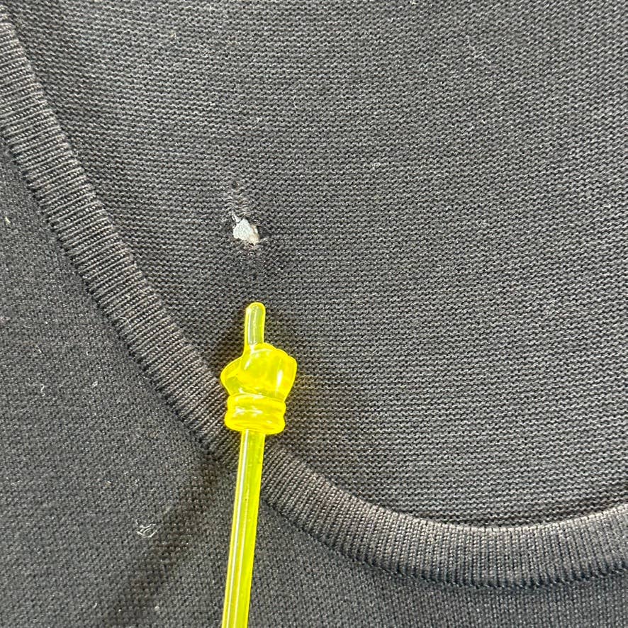 NINA LEONARD Women's Black Knit Geometric-Trim Fit & Flare Mini Dress SZ M