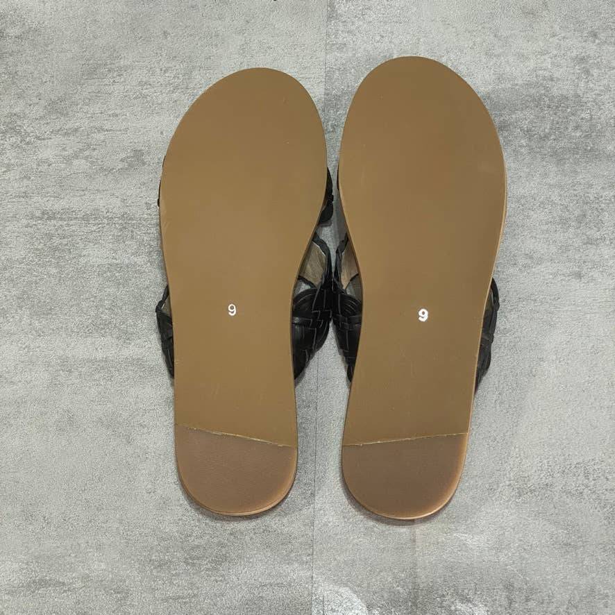 JOURNEE SIGNATURE Black Bryson Slip-On Sandals SZ 9