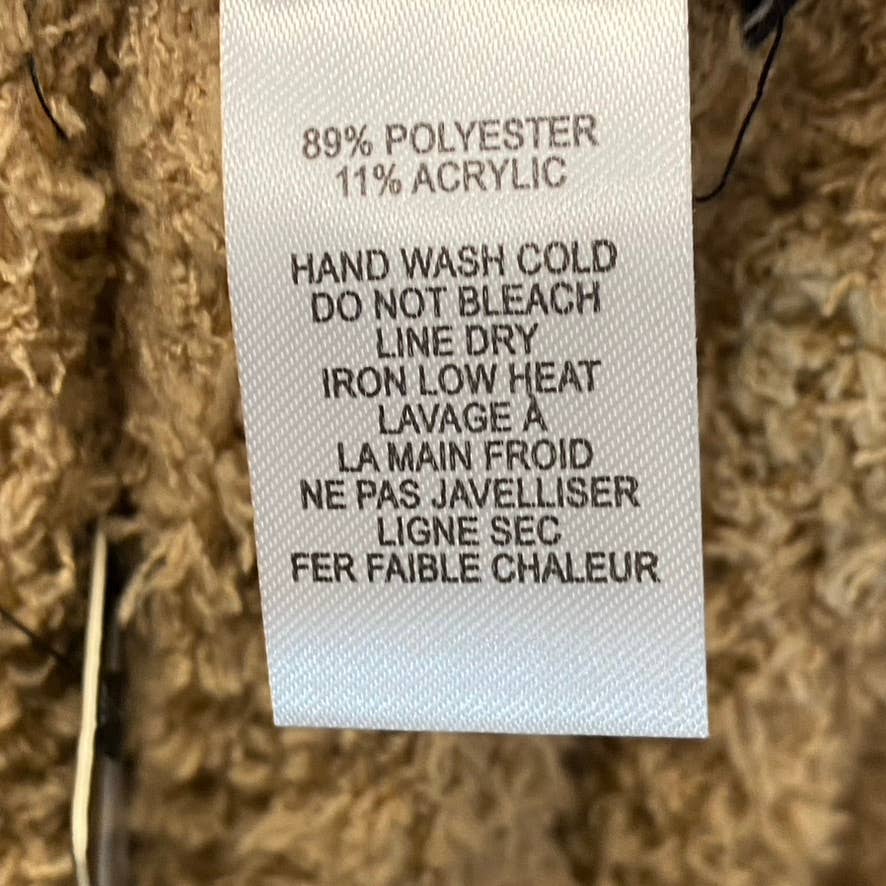 LULUS Women's Camel Eyelash Sweater Knit High Waist Elastic Drawstring Lounge Shorts SZ M