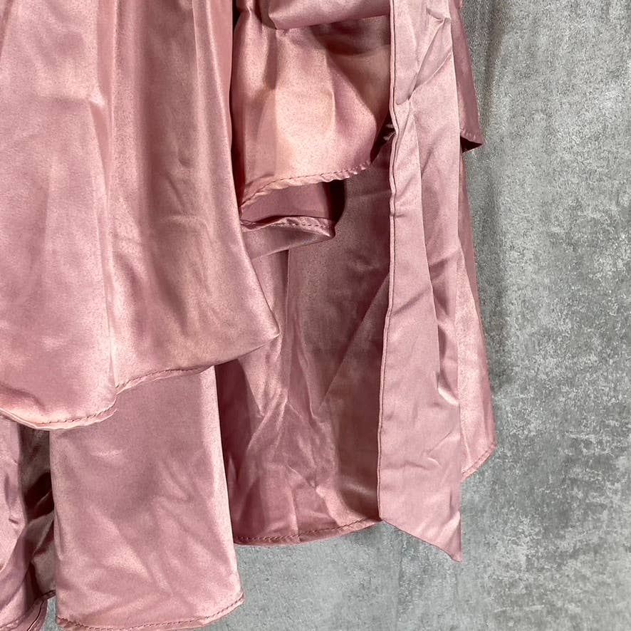 B. DARLIN Juniors' Rose Blush Satin Spaghetti Strap Faux Wrap Tiered Dress SZ5/6