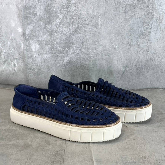 VINCE CAMUTO Women's Deep Blue Romeena Cutout Platform Slip-on Sneakers SZ 8