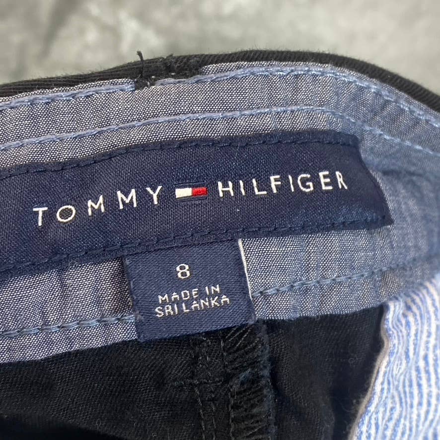 TOMMY HILFIGER Women's Black Solid TH-Flex Hollywood Bermuda Mid-Rise Shorts SZ8