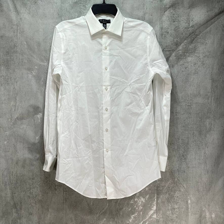 ALFANI White Slim-Fit Performance Stretch Long Sleeve Dress Shirt SZ S