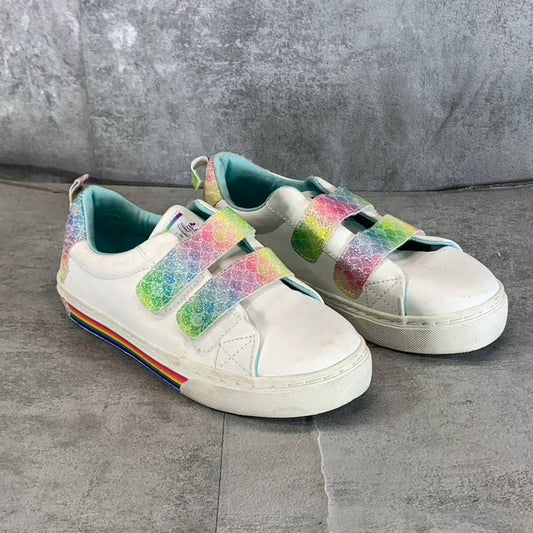 MY BUTTERFLY Girl's White Rainbow Fly Ease Slip-On Sneakers SZ 3