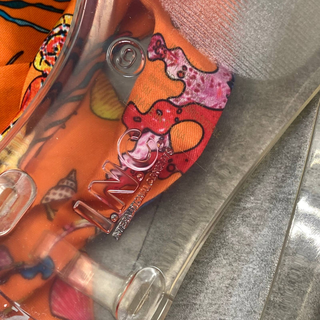 INC INTERNATIONAL CONCEPTS Women's Orange-Clear Seahorse Malana Scarf Sandal SZ9