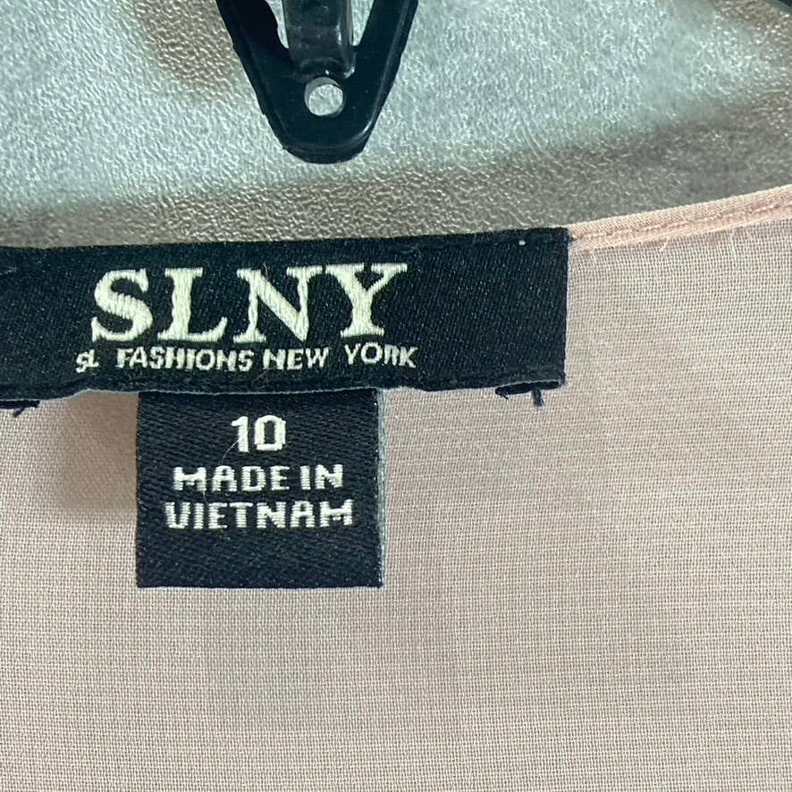 SLNY Women's Faded Rose Bead Embellished Cuff 3/4 Sleeve Drape Jacket SZ10