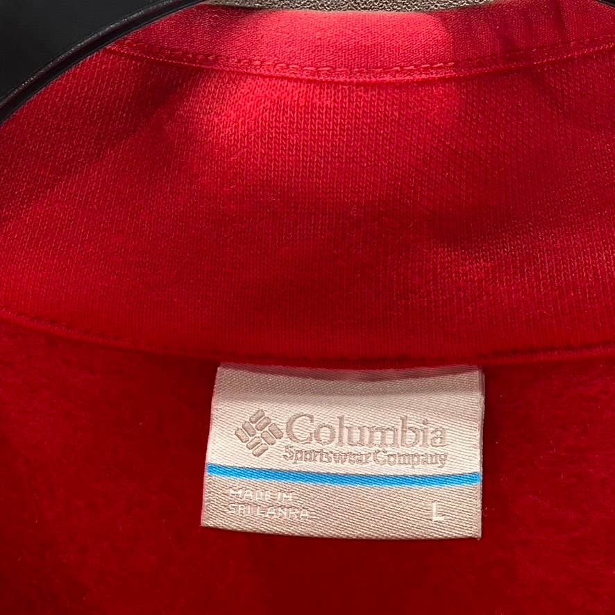 COLUMBIA Men's Mountain Red Hart Mountain Embroidered Half-Snap Sweatshirt SZ L