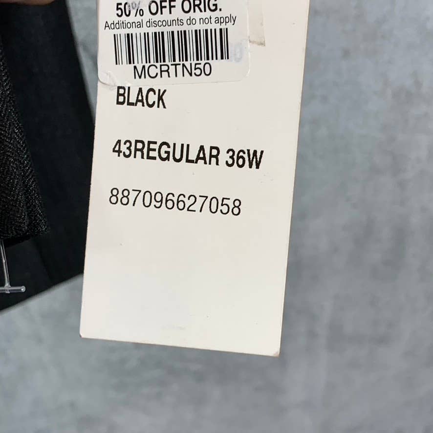 VAN HEUSEN Men's Black Herringbone Flex Plain Slim-Fit Two-Button Jacket SZ 43R