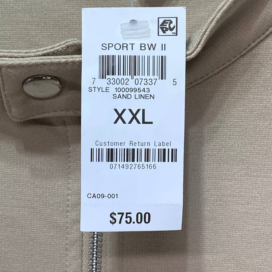 INC INTERNATIONAL CONCEPTS Brown Quicksand Zip Up Jacket SZ 2XL