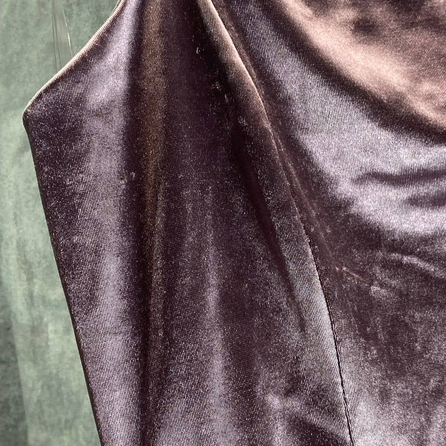 EMERALD SUNDAE Juniors' Purple Satin Ruched Asymmetrical Bodycon Mini Dress SZ S