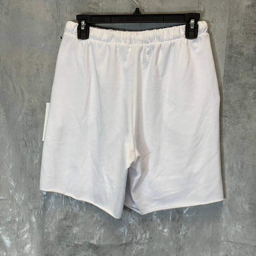 TREASURE & BOND Women's White Raw Hem Drawstring Waist Pull-On Sweat Shorts SZ S