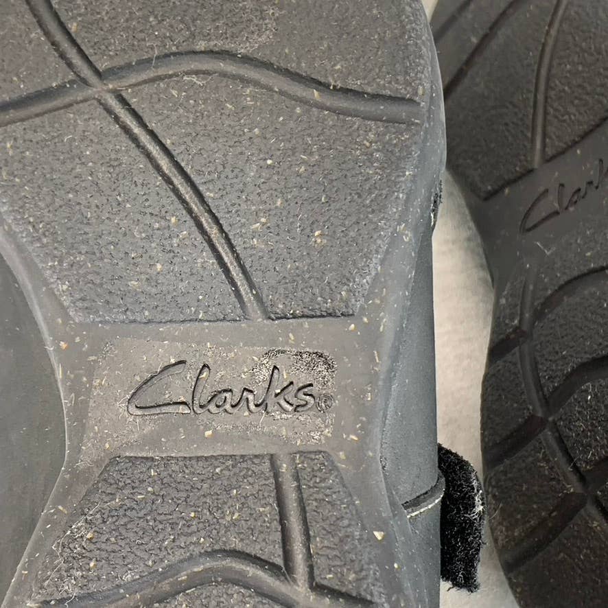 CLARKS COLLECTION Women's Black Leather Roseville Faux-Fur Slip-On Clogs SZ 6.5