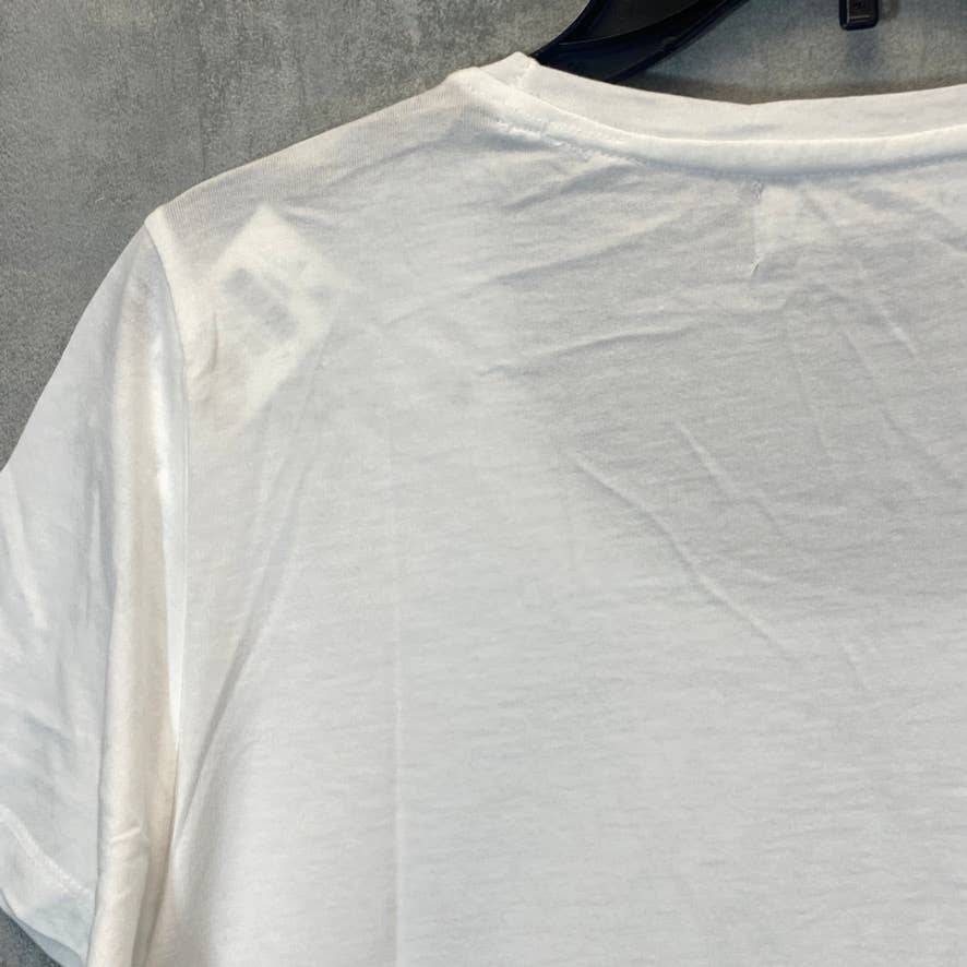 KAREN SCOTT Women's Bright White Pin-Tucked Scoopneck Short Sleeve Top SZ S