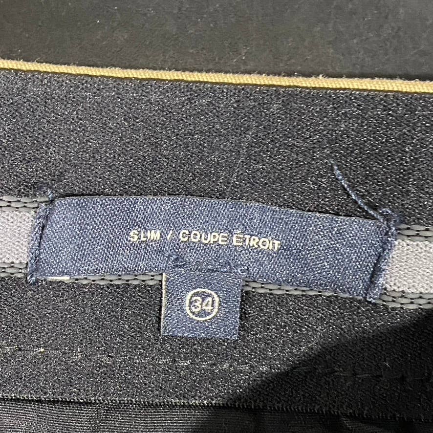 DOCKERS Men's Tan Slim-Fit Flat Front City Tech Trousers SZ 34X30