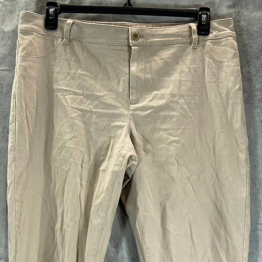 CALVIN KLEIN Women's Latte Stretch Cotton Twill Pants SZ 12