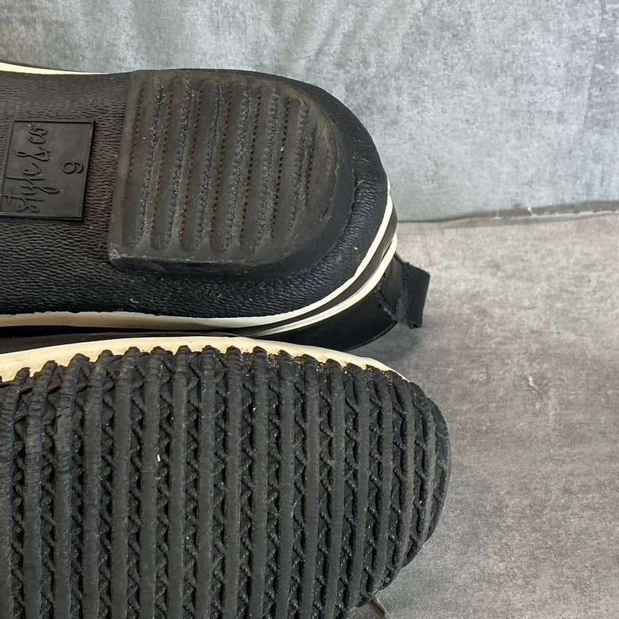 STYLE & CO Women's Black Smooth Heidie Cold-Weather Waterproof Slip-On Duck Boot