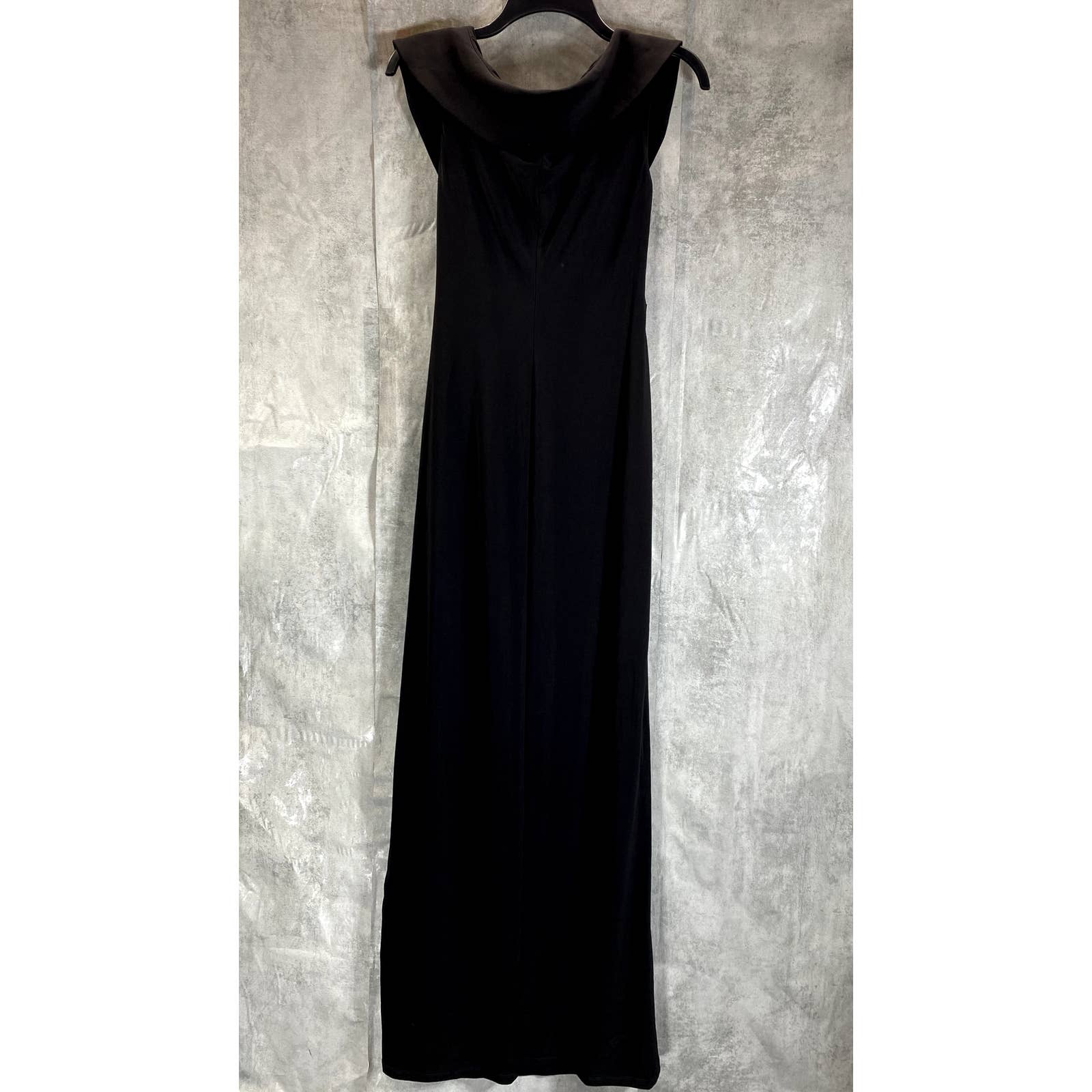 LAUREN RALPH LAUREN Women's Black Jersey Off-The-Shoulder Side-Slit Dress SZ 4