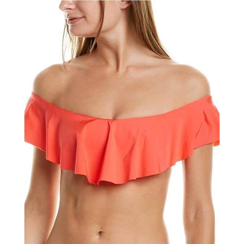 TRINA TURK Women's Poppy Flutter Off-The Shoulder Bandeau Bikini Top SZ 0