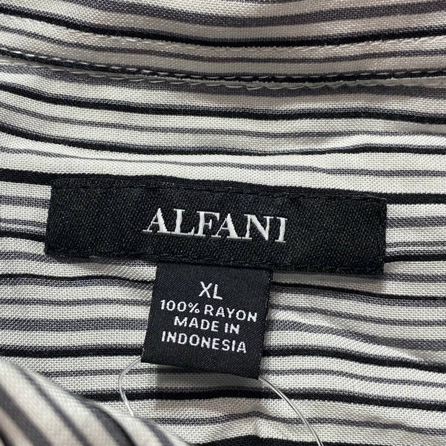 ALFANI Grey Gradient Stripe Short Sleeve Shirt SZ XL