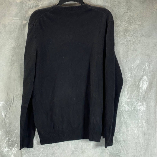 CHARTER CLUB Men's Deep Black Solid Cashmere Crewneck Pullover Sweater SZ S