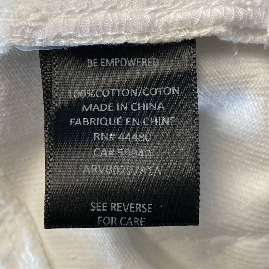 AFRM Women's White Luisa Distressed High-Rise Ankle Crop Skinny Denim Jeans SZ27