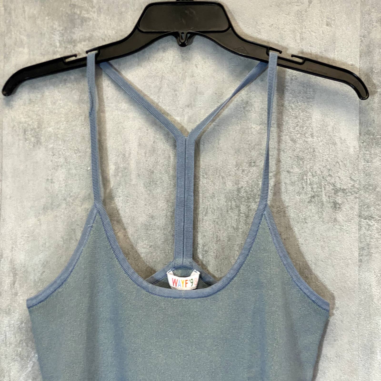 WAYF '98 Women's Plus Size Oasis Blue Deep Scoop Neck T-Strap Bodysuit SZ 1X