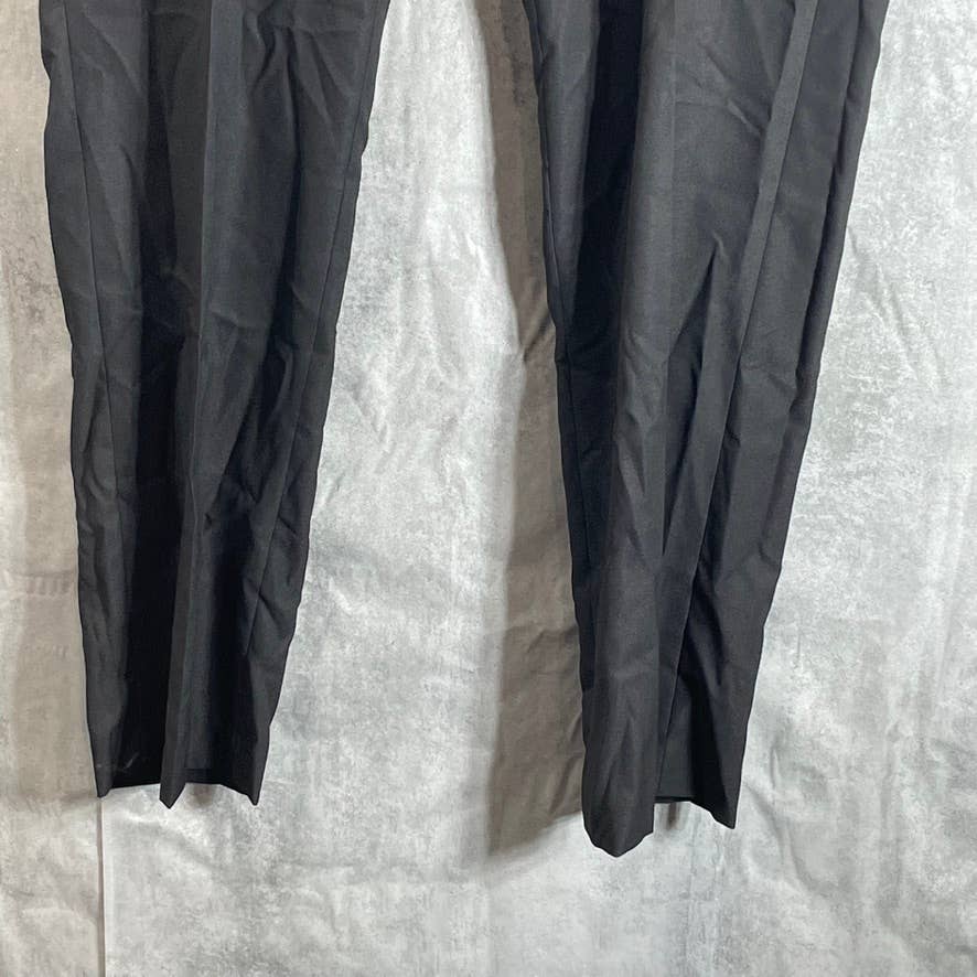 IZOD Men's Solid Black Classic-Fit Flat Front Suit Pants SZ 38X32