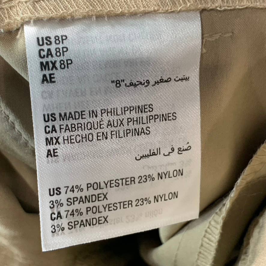 ALFANI Women's Petite Fresh Almond Comfort-Waist Ankle Length Slim Pants SZ 8P