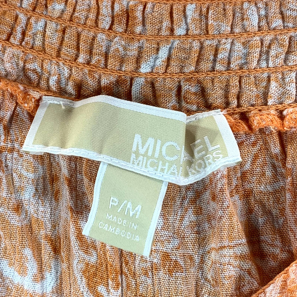 MICHAEL MICHAEL KORS Women's Petite Nectarine Paisley Off-The-Shoulder Top SZP/M