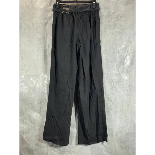 INC INTERNATIONAL CONCEPTS Women's Deep Black High-Rise Utility Wide-Leg Pants