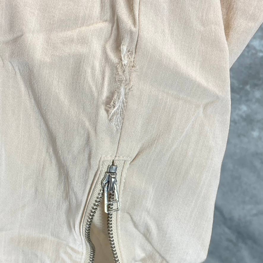 INC Women's Cashmere Cream EARTH Cargo High-Rise Zipper-Hem Joggers SZ L