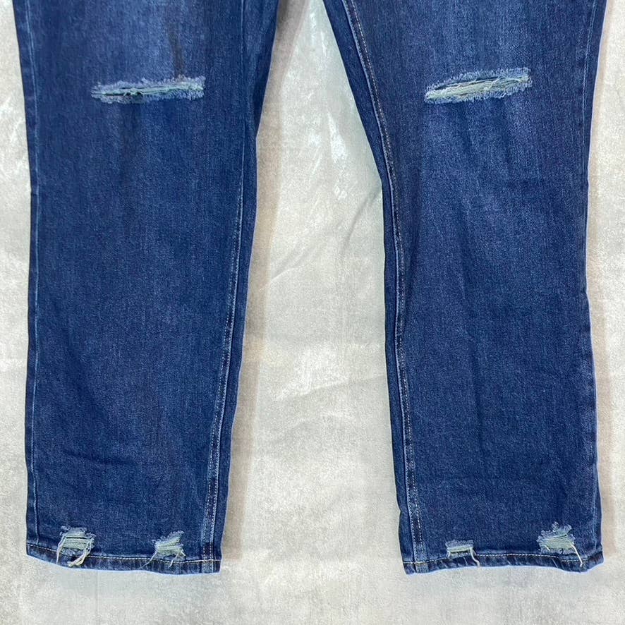BP Women's Plus Size Dark Wash Distressed High-Rise Denim Mom Jeans SZ 18
