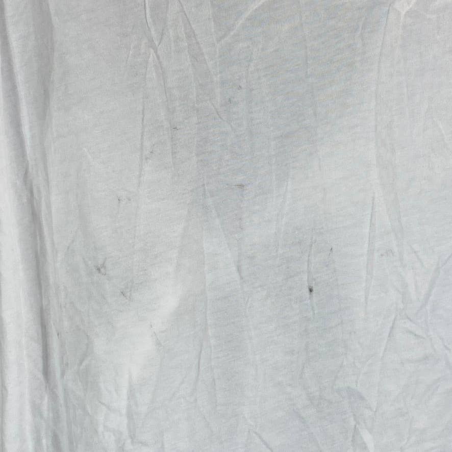 GUESS Women's White Open-Back Tie Detail Crewneck Short-Sleeve T-Shirt SZ L